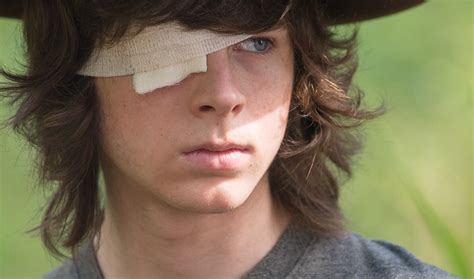 carl walking dead eye|what happened to carl's eye.